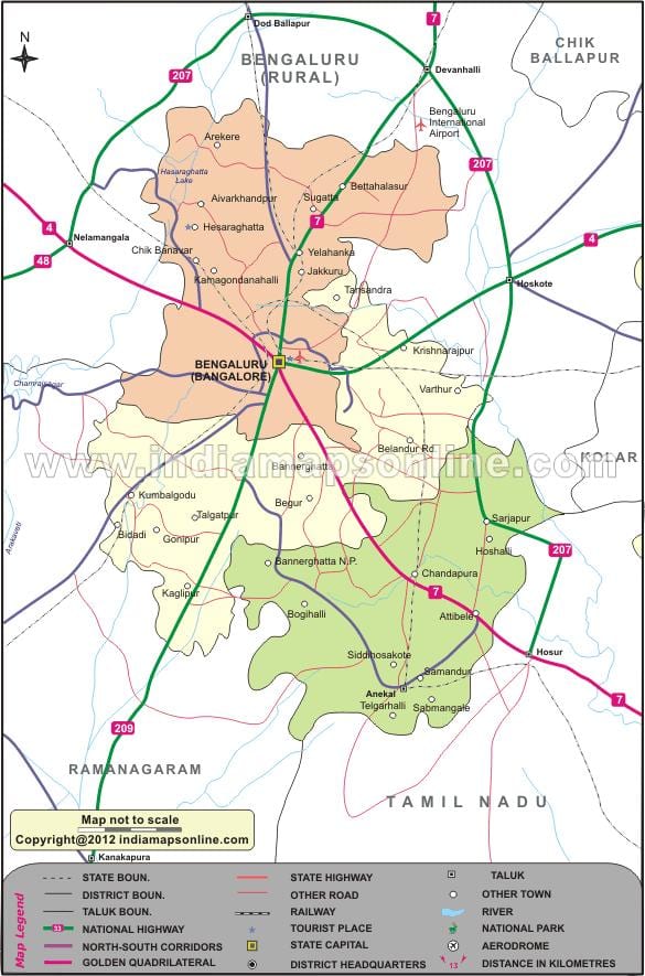 แผนที่ของ india. kgm ทางเหนือ