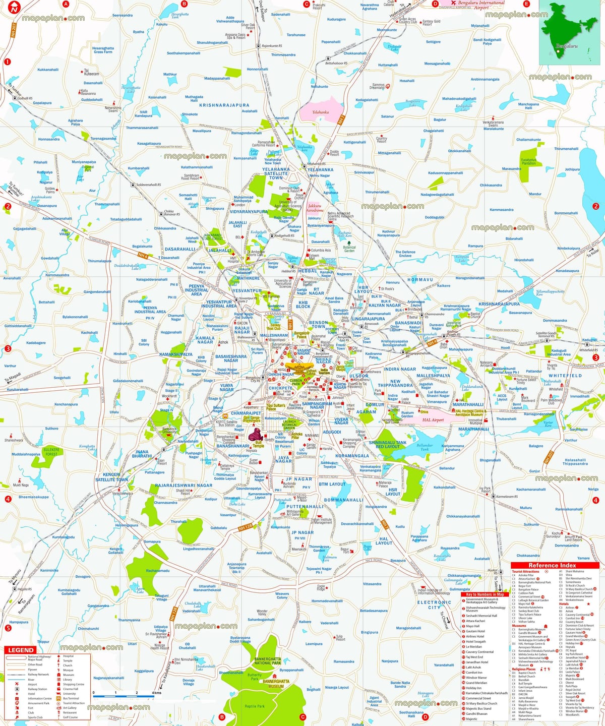 แผนที่ของเมือง india. kgm