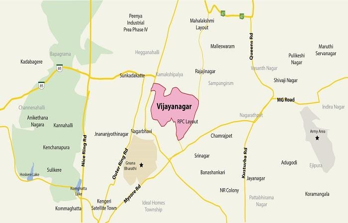 แผนที่ของ Vijayanagar india. kgm