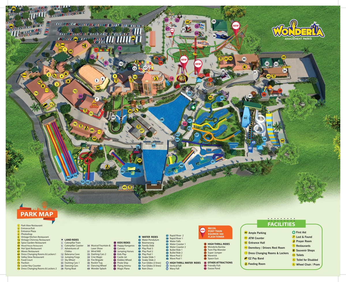 India. kgm Wonderla แผนที่